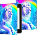 for Case for 6" Kindle 10th Generation 2019 Release (Model No J9G29R) E-Reader Case, Slim Kickstand Stand Leather Smart Cover with Auto Wake/Sleep, White Lion