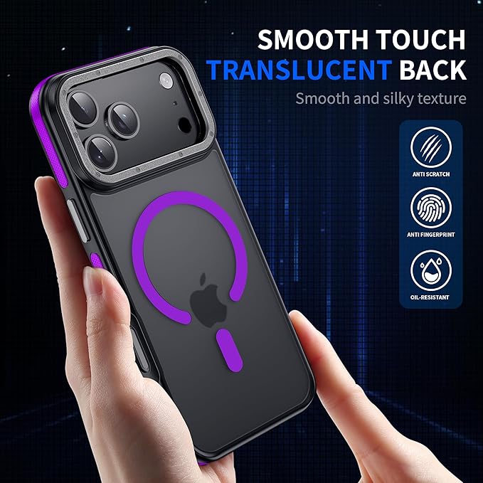 for iPhone 17 Pro Max case with Camera Lens Protector [10Ft Military-Grade Protection] Compatible with fit MagSafe Shockproof Cover Phone case for iPhone 17 Pro max 6.9 inch, Purple Bumper