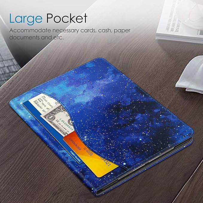 Fintie Case for iPad Air (3rd Gen) 10.5" 2019 / iPad Pro 10.5" 2017- [Sleek Shield] Premium PU Leather Slim Fit Multi Angle Stand Cover with Pocket, Pencil Holder, Auto Wake/Sleep, Starry Sky