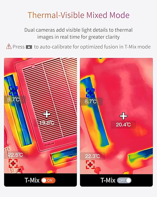 Firecore Thermal Camera FI160S, 320 x 240 Super Resolution, Thermal Imaging Cameras with Laser Pointer, PC Analysis, 160 x 120 IR Resolution Infrared Camera, -4°F to 1022°F, Temp Alert, 32GB Storage