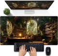 Large Desk Mouse Pad Enchanted Library Desk Mat, Extended Gaming Mouse Mat, Office Home Keyboard Pad, Magical Forest Computer Mats XXL, Full Desktop Mat Aesthetic PC Accessories 31.5" x 15.75"