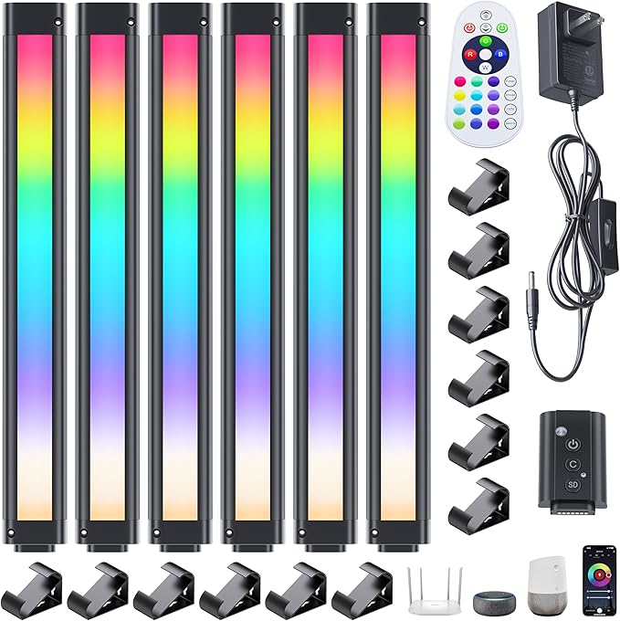 LED Smart TV Light Bar 36 Inch Light Bar RGBCW WiFi TV Light Bar with Multiple Placement Options for 55-70 inch TVs, Uplighting or backlights for Home, Bedroom, Shelf. Voice and App Control. (72 Inch)
