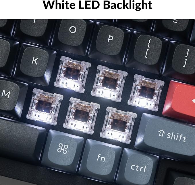 Keychron K4 Pro 96% Custom Wireless Mechanical Keyboard with Hot-Swappable K Pro Brown Switch, QMK/VIA Programmable Macro Bluetooth/Wired Keyboard White LED Backlit for Mac Windows Linux - Black