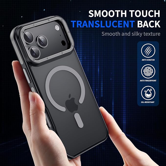 Strong Magnetic for iPhone 17 Pro case with Camera Lens Protector [10Ft Military-Grade Protection] Compatible with fit MagSafe Shockproof Slim Thin Cover case for iPhone 17 Pro 6.3 inch, Gray