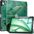 Soke Case for New iPad Air 11 Inch (M4/M3/M2, 2026-2024), iPad Air 5th/4th Generation 10.9 Inch (2020-2022) with Pencil Holder, Soft TPU Back Cover & Auto Sleep/Wake, Green Marble