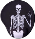 Ergonomic Mouse Pad with Wrist Support,Cute Mouse Pads with Wrist Rest,Comfortable Mouse Pad for Home Office Gaming Work Computers Laptop,Pain Relief with Non-Slip PU Base (Human Skeleton)