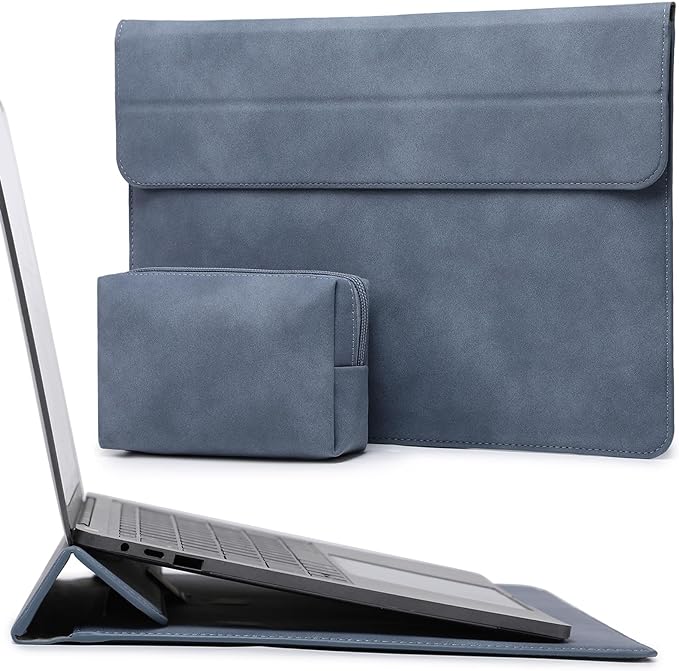 HYZUO 15 Inch Laptop Case Bag Sleeve with Stand for MacBook Air 15 M5 M4 A3241 M3 A3114 M2 A2941 2026-2023, 15" Surface Laptop 7/6/5/4/3, MacBook Pro 15 A1990 A1707 2019-2016, Haze Blue