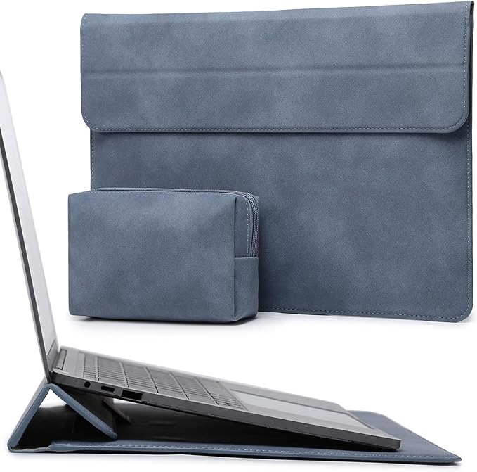 HYZUO 15-16 Inch Laptop Case Bag Sleeve with Stand Feature for MacBook Pro 16 M5/M4/M3/M2/M1 Pro/Max 2026-2019, XPS 15, MacBook Pro 15 2015-2012, Samsung Galaxy Book Flex 15, Haze Blue
