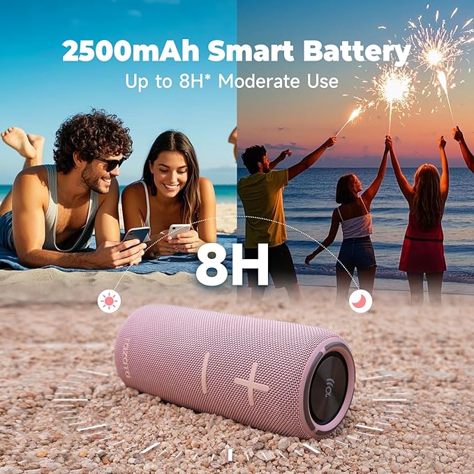 TAZATA Bluetooth Speaker,30W Portable Wireless Speaker with TWS,IPX7 Waterproof, 8H Playtime, LED Lights,for Pool/Beach/Shower, Birthday Gift, Valentines Day Gifts