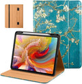DTTO for iPad Pro 13 inch Case (M5/M4) 2025/2024, Premium Leather Business Folio Stand Cover with Pencil Holder - Auto Wake/Sleep & Multiple Viewing Angles, Built in Hand Strap & Pocket, Blossom