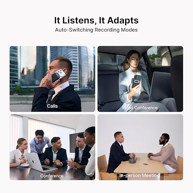 Comulytic Note Pro AI Voice Recorder, Unlimited Transcribe & Summarize, AI Note Taking Recording Device w/Case, App Control, 113 Languages for Calls, Meetings, Lectures, Interviews, Silver