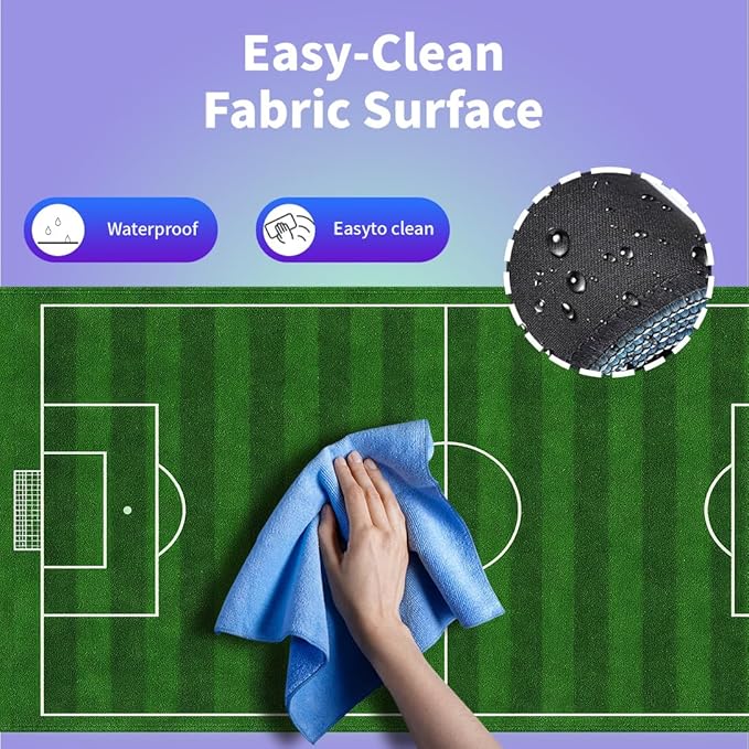Large Gaming Mouse Pad (31.5" x 15.8") - Football Field Design Cool Green Soccer Course, Extra XXL Office Accessories, Premium Stitched Anti-Slip Office Keyboard Desk Mat