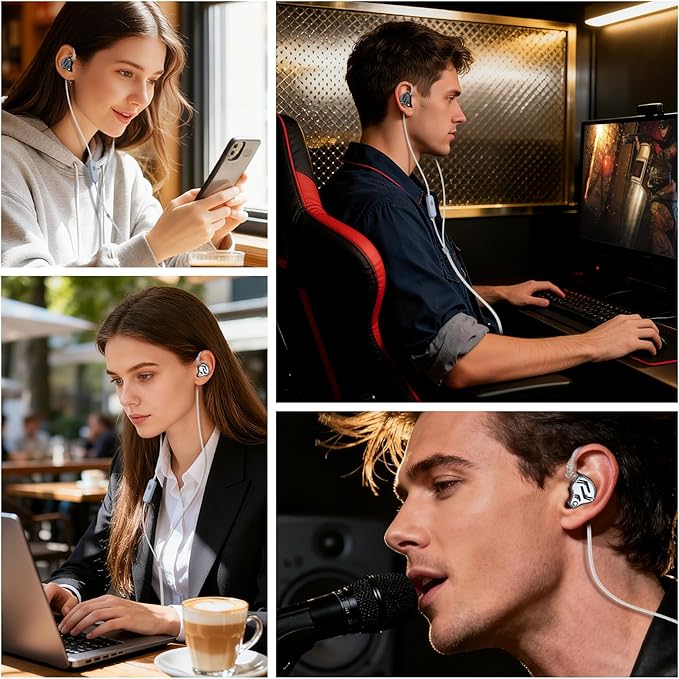 KZ ZS12 PRO 2 USB C Wired Headphones Type-C in Ear Monitor Headphone, 5BA+1DD 6 Driver Gaming Earbuds USB C Wired Earphones, HiFi Clarity Sound Immersive Bass IEMs for Gaming (USBC-with Mic, Silver)