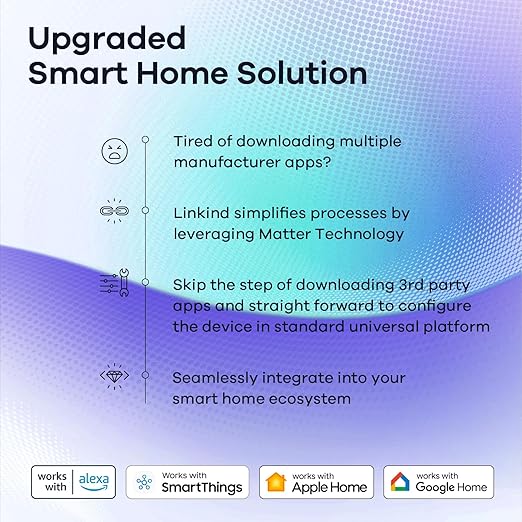 Linkind Matter Smart RGBTW Bulb, Color Changing Light Bulbs Music Sync, Bundle with Linkind Matter Smart Plug, Work with Apple Home, Siri, Alexa, Google Home, SmartThings