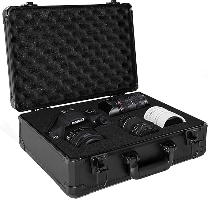 Protective Hard Case Shockproof Water-resistant with Customized DIY Foam Insert fit for Camera, Laptops, etc, 17 X 12 X 5-Inch