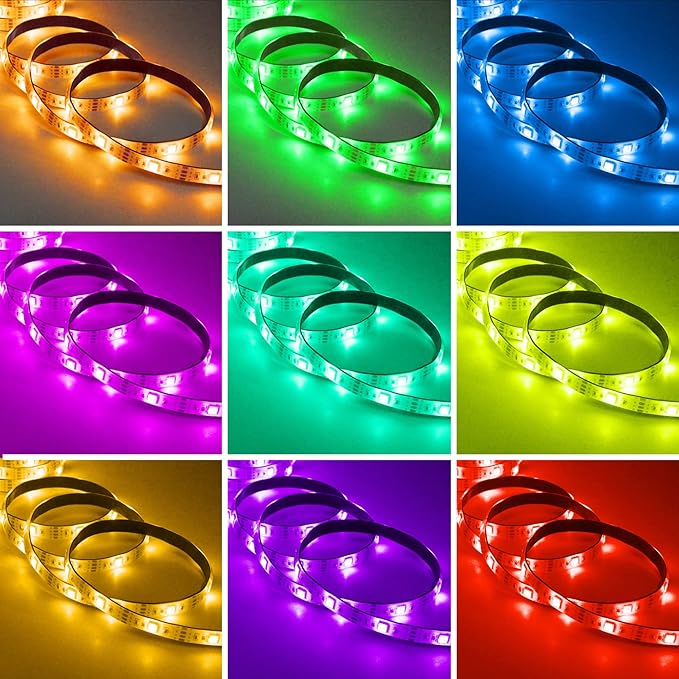 USB Powered LED Strip Light TV Backlight 16.4FT/5M RGB Led Lights Waterproof USB Lights Strip with RF Remote TV/PC Background Bias Lighting Cuttable Strip Lights for Indoor DIY Decoration