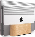 COREMINDED Adjustable Dual Vertical Laptop Stand for Desk, Wooden Laptop Holder, MacBook Pro Stand, Wood Mac Air Dock