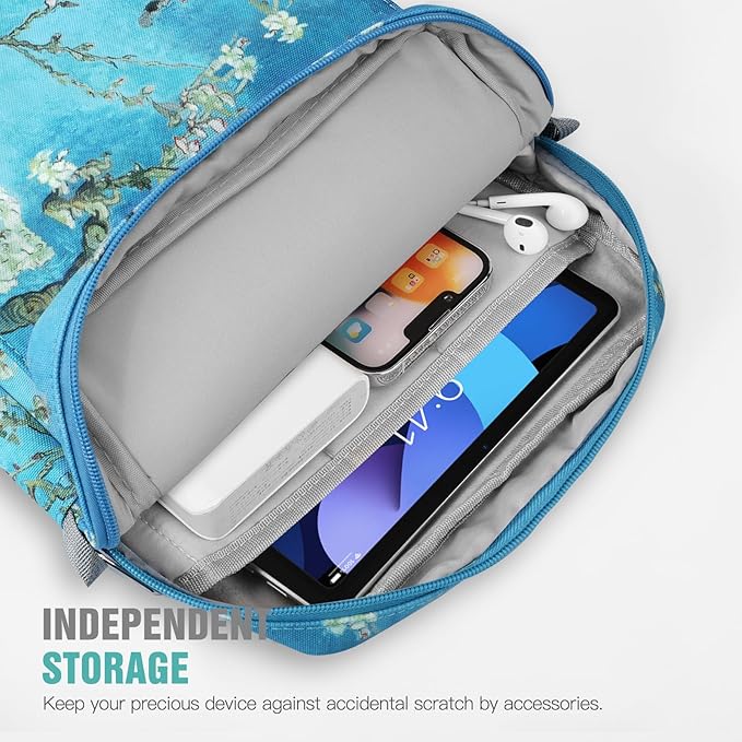 TiMOVO 9-11 Inch Tablet Sleeve Bag Carrying Case with Strap for iPad 11-inch A16 2025, iPad 10.9"/10.2", Galaxy Tab A9 Plus 11", Apricot Blossom