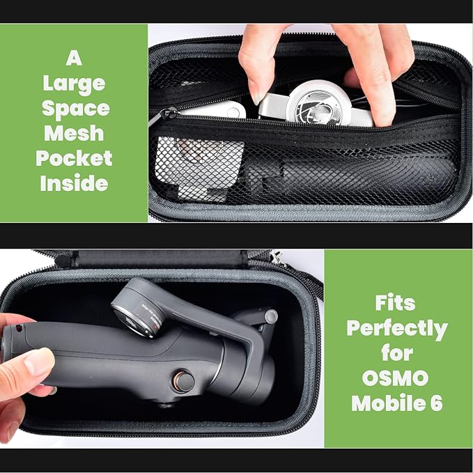 ALKOO Protective EVA Case for DJI Osmo Mobile 8, 7 & 7P, Designed for Safe Storage, Travel and Vlogging Use