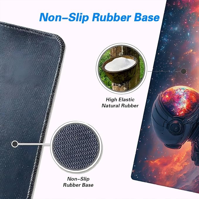 Astronaut Mouse Pad Large Space Galaxy Planet Colorful Mousepad XL Large Gaming Mouse Pad Laptop Keyboard Mat Desk Pad Ideal for Office, Home, or Remote Work 31.5x11.8 Inch
