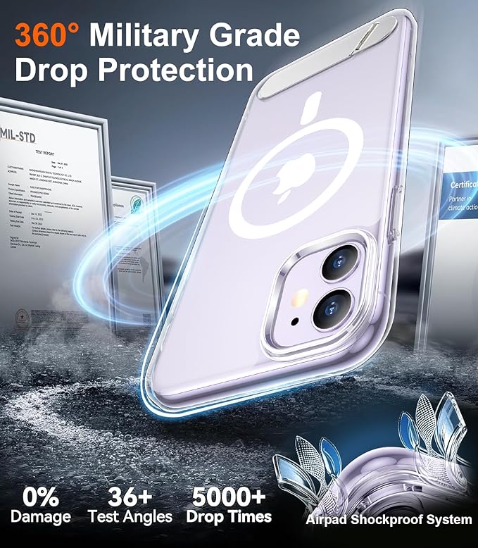 Magnetic Compatible with iPhone 11 Phone Case, [Built-in Invisible Kickstand][Compatible with MagSafe] [Military Grade Shockproof] Slim Thin Phone Case for iPhone 11 6.1"