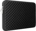 RAINYEAR 14 Inch Laptop Sleeve Diamond Foam Shock Resistant Neoprene Padded Case Fluffy Lining Zipper Cover Bag Compatible with 14" Notebook Computer Chromebook Tablet Ultrabook(Black)