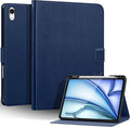 Genuine Leather Case for iPad Air 11" M4 2026/M3 2025/M2 2024, 5th/4th Gen 10.9" | with Pencil Holder and Adjustable Stand, Magnetic Closure, Auto Wake/Sleep Cover | Blue