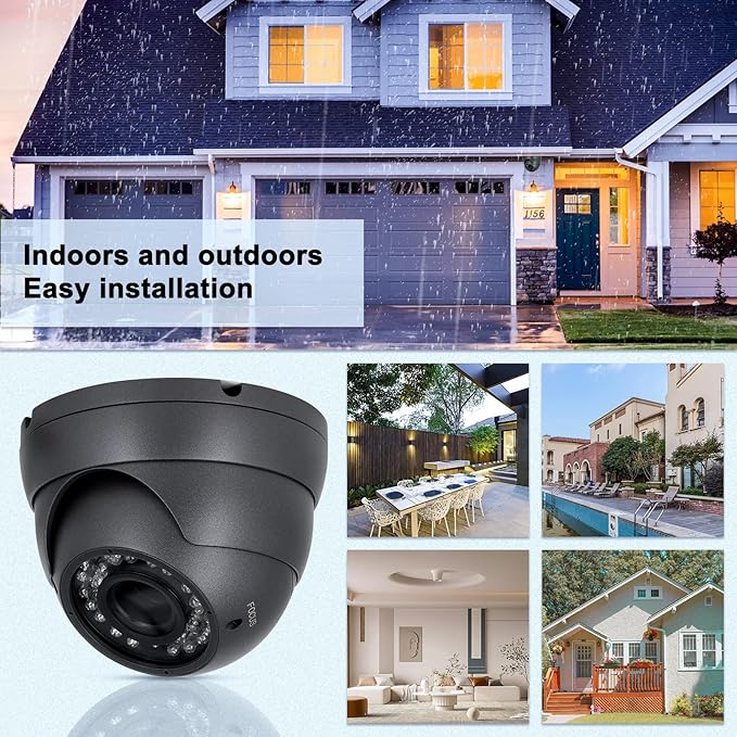 Anpviz Analog CCTV Camera 1080P HD 4-in-1(TVI/AHD/CVI/960H CVBS), 4X Manual Focus/Zoom Analog Camera 2.8-12mm Varifocal Lens, 36 IR-LEDs Dome Turret Security Camera for Business/Home/Store