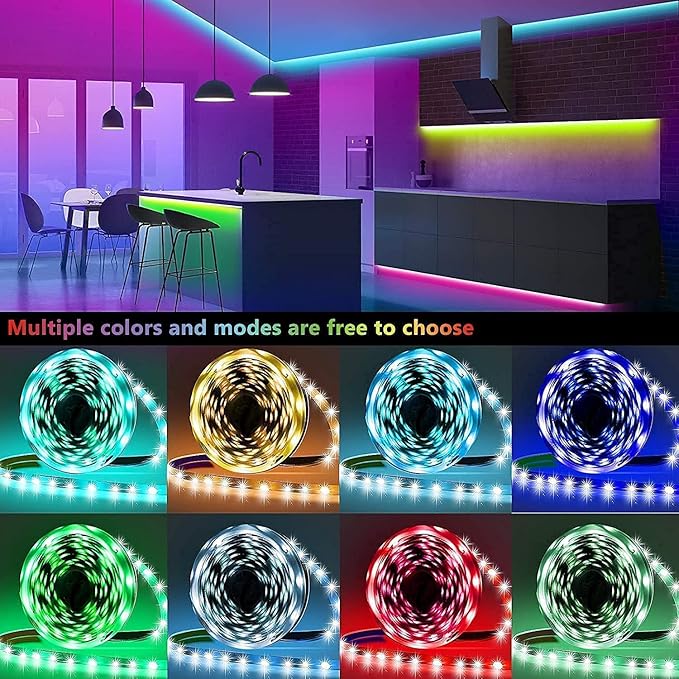 Tenmiro 65.6ft Led Strip Lights Smart Led Light Strips Music Sync Color Changing LED Lights App Control Led Lights for Bedroom Party Home Decoration