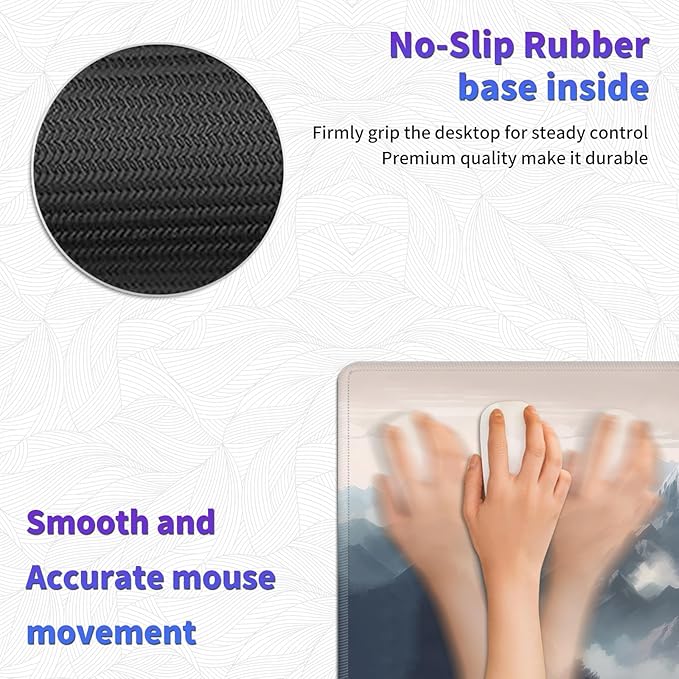 Large Mouse Pad, Desk Mat, XL Gaming Keyboard Mat, Non-Slip Rubber Base, Full Extended Mousepad for Gaming Office Home, 31.5 X 11.8 Inch, Sakura Tree