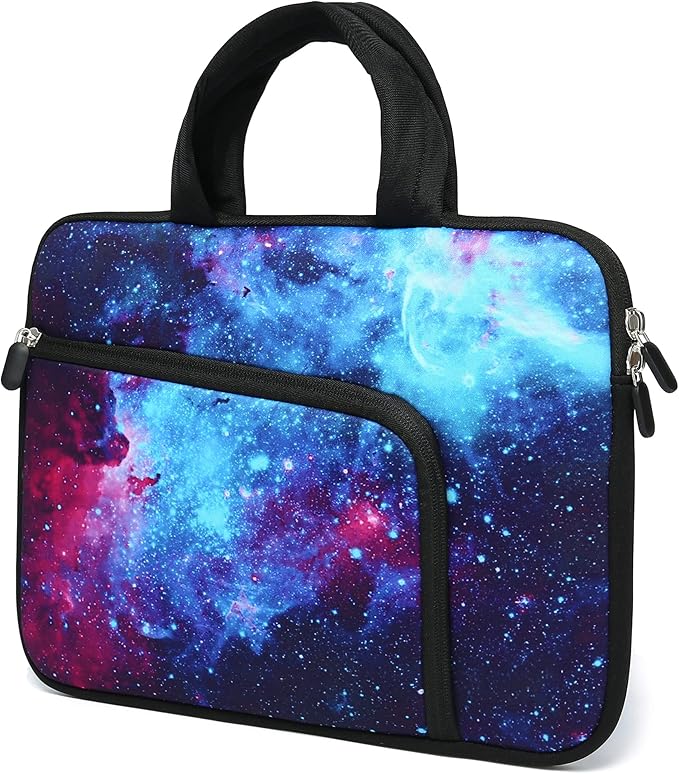 11 11.6 12 12.1 12.5 inches Laptop Sleeve Chromebook Case Ultrabook Case Notebook Sleeve PC Messenger Bag Tablet Case Neoprene Handle Sleeve for Adult Men Women, Two Pockets (Galaxy)