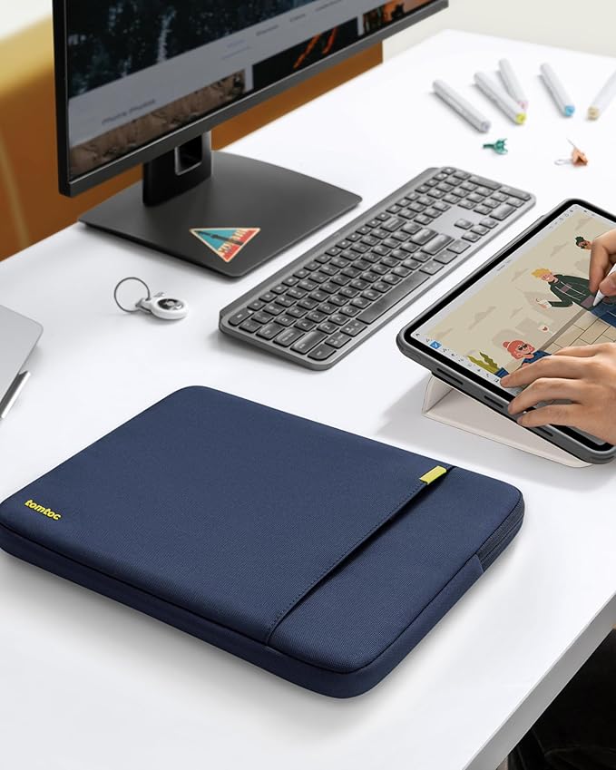 tomtoc 360 Protective Tablet Sleeve for 13-inch iPad Air 2026 (M4/M3/M2), iPad Pro 13-inch (M5/M4), 12.9-inch iPad Pro (6th/5th/4th/3rd Generation) with Magic Keyboard, Water-Resistant iPad Case Bag
