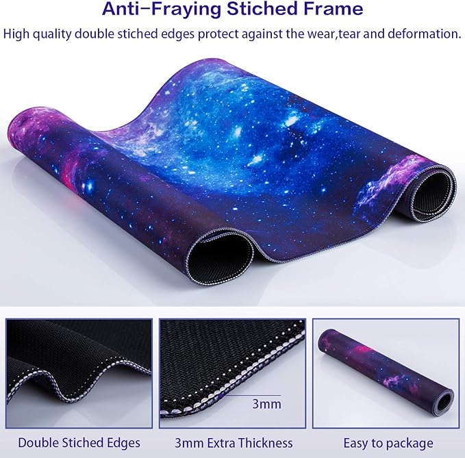 Canjoy Gaming Mouse Pad, 31.5x15.7inch Large Extended Mousepad Big Computer Desk Mat for Keyboard and Mouse Full Desk Mouse Mat with Non-Slip & Rubber Base