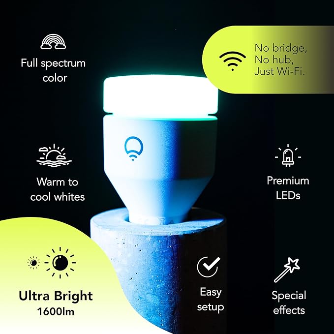 LIFX Supercolor A21 Smart Light Bulb, 1600 Lumens 100W Equivalent, Color Changing RGB + Tunable White, Dimmable E26, Matter Compatible, Works with Apple HomeKit, Alexa & Google Home, No Hub Required