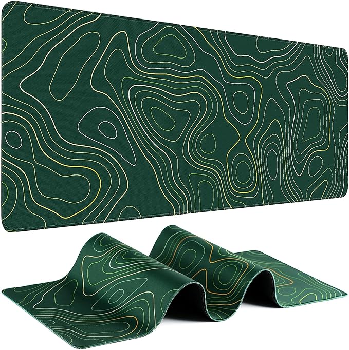 Gaming Mouse Pad - (31.5"×11.8") Topographic Large Mouse Pads for Desk - Desk Mat for Keyboard and Mouse with Non-Slip Base, Desks Pad Matfor Game/Office & Home