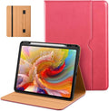 DTTO for iPad Pro 13 inch Case (M5/M4) 2025/2024, Premium Leather Business Folio Stand Cover with Pencil Holder-Auto Wake/Sleep & Multiple Viewing Angles, Built in Hand Strap & Pocket, Watermelon red
