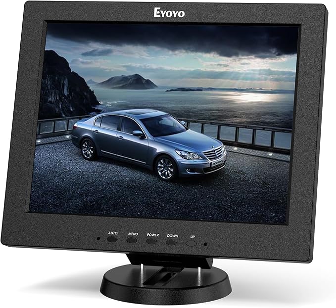Eyoyo 12 Inch HDMI Monitor with BNC VGA AV HDMI Input 800x600 Portable 4:3 TFT LCD Mini HD Color Screen with Built-in Speaker