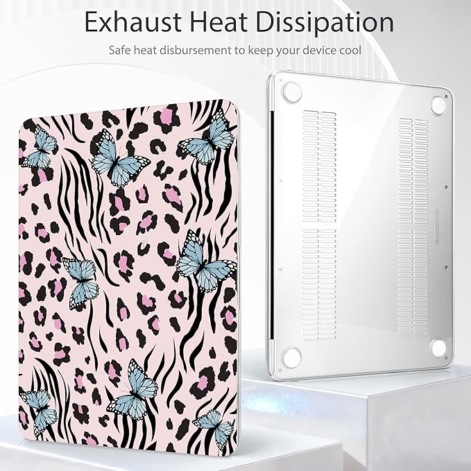 Tuiklol for 2026 MacBook Neo 13 Inch A18 Pro Chip Case, (Model A3404) Anti-Scratch Anti-Drop Slim Hard PC Shell Case with Shockproof Protective MacBook Neo Laptop Cover, Leopard Butterfly