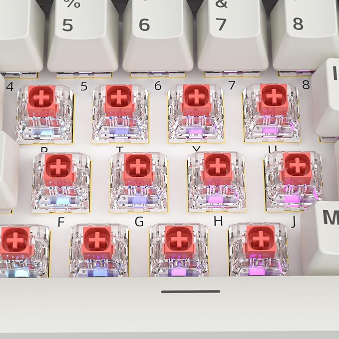 Kailh Box Red Switches for Mechanical Keyboard,3-Pin 45gf Linear/Factory Lubed/Dust&Waterproof Switches(Kailh Box Red,72Pcs)