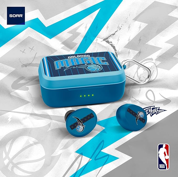 SOAR NBA Wireless Sport Earbuds: Comfortable Fit & Convenient Charging