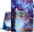 Case for iPad 9.7 inch (Fits iPad 6th/5th Generation 2018/2017, Also Fits iPad Pro 9.7 and iPad Air 2/1), Premium PU Leather Smart Folio Stand Cover with Auto Sleep Wake, Space Cat