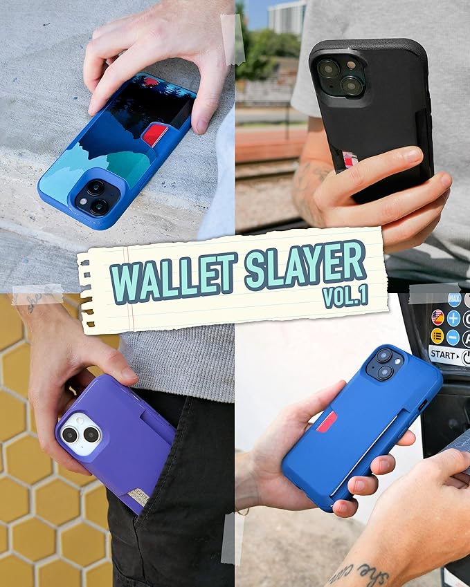 Smartish® iPhone 15 Wallet Case - Wallet Slayer Vol. 1 [Slim + Protective] Credit Card Holder - Drop Tested Hidden Credit Card Slot Cover for Apple iPhone 15 - Moving Mountains