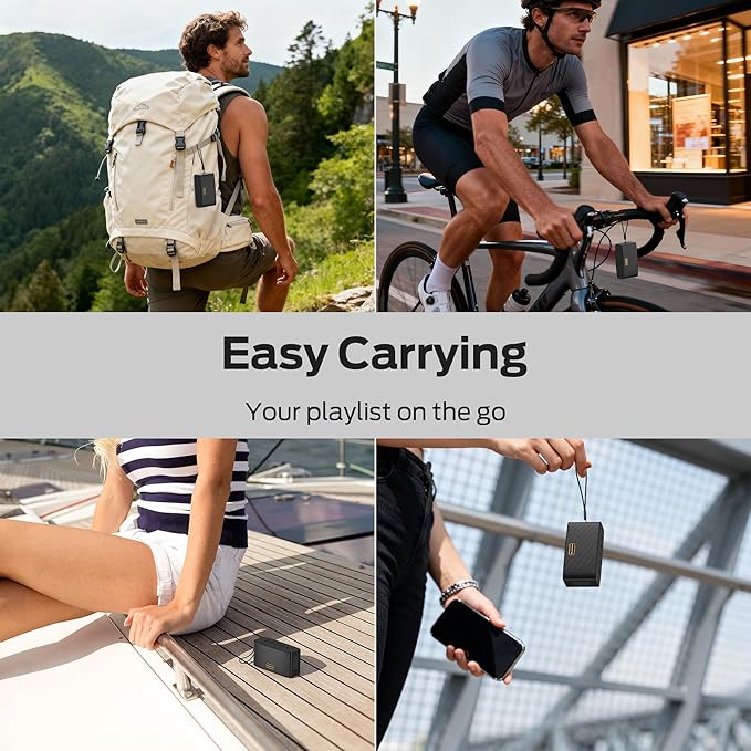 Monster Cubis Bluetooth Speaker, 15W Stereo Sound Portable Speaker, Bluetooth 6.0, 15H Battery Life, TWS Pairing, AUX/TF Card Slot, IPX7 Waterproof Wireless Speaker for Shower, Outdoor, Travel
