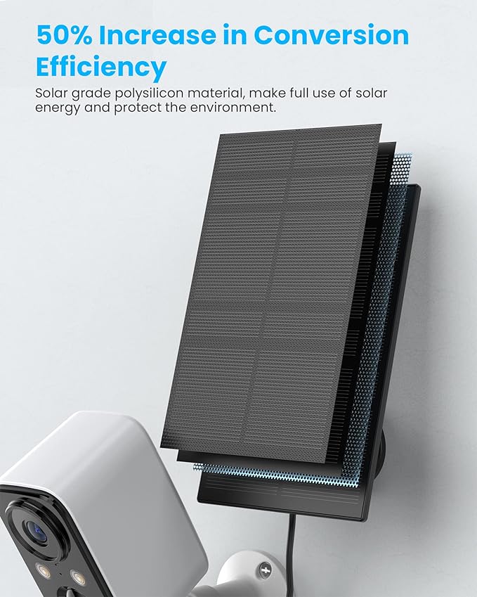 Solar Panel Security Cameras Wireless Outdoor - Battery Powered Cameras for Home Security WiFi Camera Surveillance Indoor System Floodlight Night Vison Alarm Motion Sensor Light Door Cam