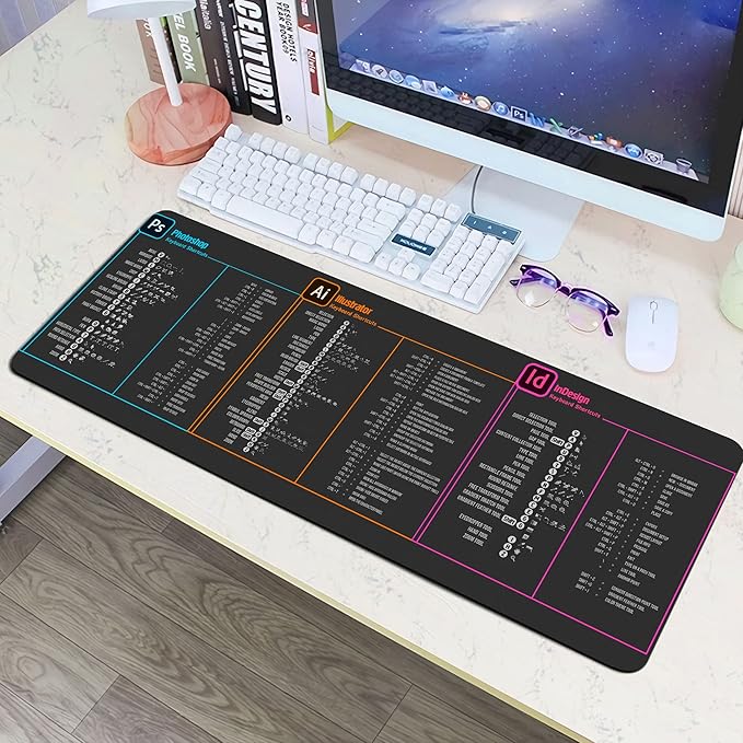 Designer Photo Editing Software Mouse mat, photoshop shortcut Keyboard tips gifts for beginner photographers gifts,photography gifts mouse pad large desk mats KMH