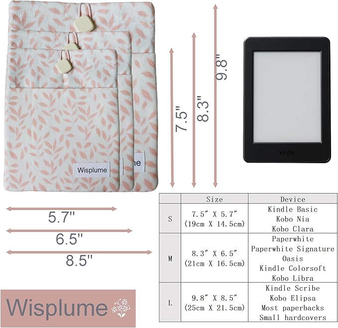 Padded eReader Sleeve Tablet Bag Pouch for eReader Paperwhite, Colorsoft,Signature Edition, Voyage,Scribe/Kobo eReader,Book Protector for Paperbacks and Small Hardcovers(Orange, Medium)