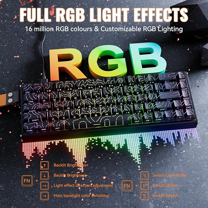 ATTACK SHARK X68MAX HE Wired Rapid Trigger Mechanical Creamy TKL RGB Gaming Keyboard with Full Aluminum CNC,8K Polling,0.005mm Accuracy,Hall Effect Magnetic Switch,NKRO,Driver for PC(Black Contour)