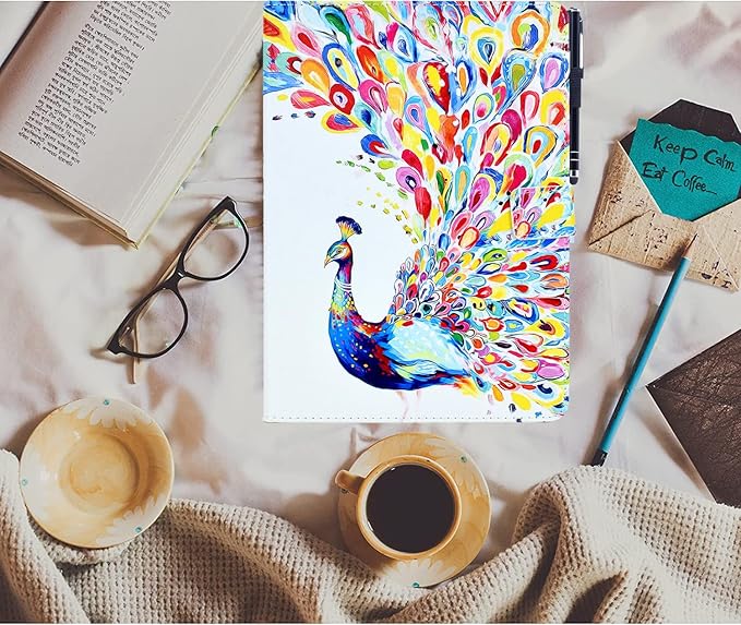 for iPad 9.7 inch Case iPad 6th/5th Generation Case 2018 2017, PU Leather Folio Stand Cute Protective Cover for iPad 9.7 inch/Pro 9.7/Air 2/Air 1, Auto Sleep/Wake, Peacock