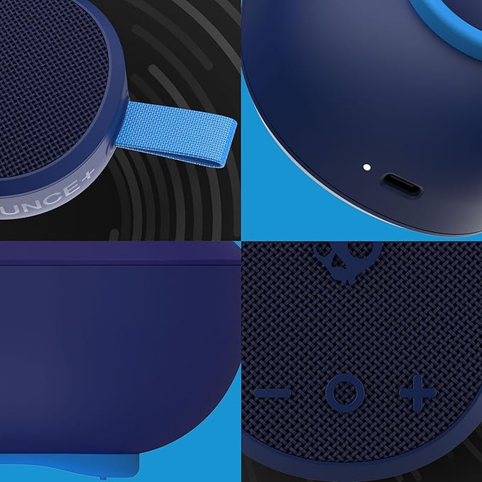 Skullcandy Ounce+ Wireless Bluetooth Speaker - IPX7 Waterproof Mini Portable Speaker with 16 Hour Battery, True Wireless Stereo, and Ballistic Nylon Carry Strap (Navy)