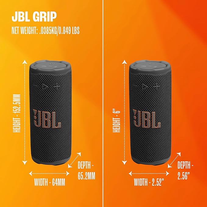 JBL Grip - Compact Bluetooth Speaker with Bold JBL Pro Sound and Ambient Light, up to 14 Hours of Playtime, Water, Dust and Drop-Proof (IP68), & Multi-Speaker Connection with Auracast™ (White)